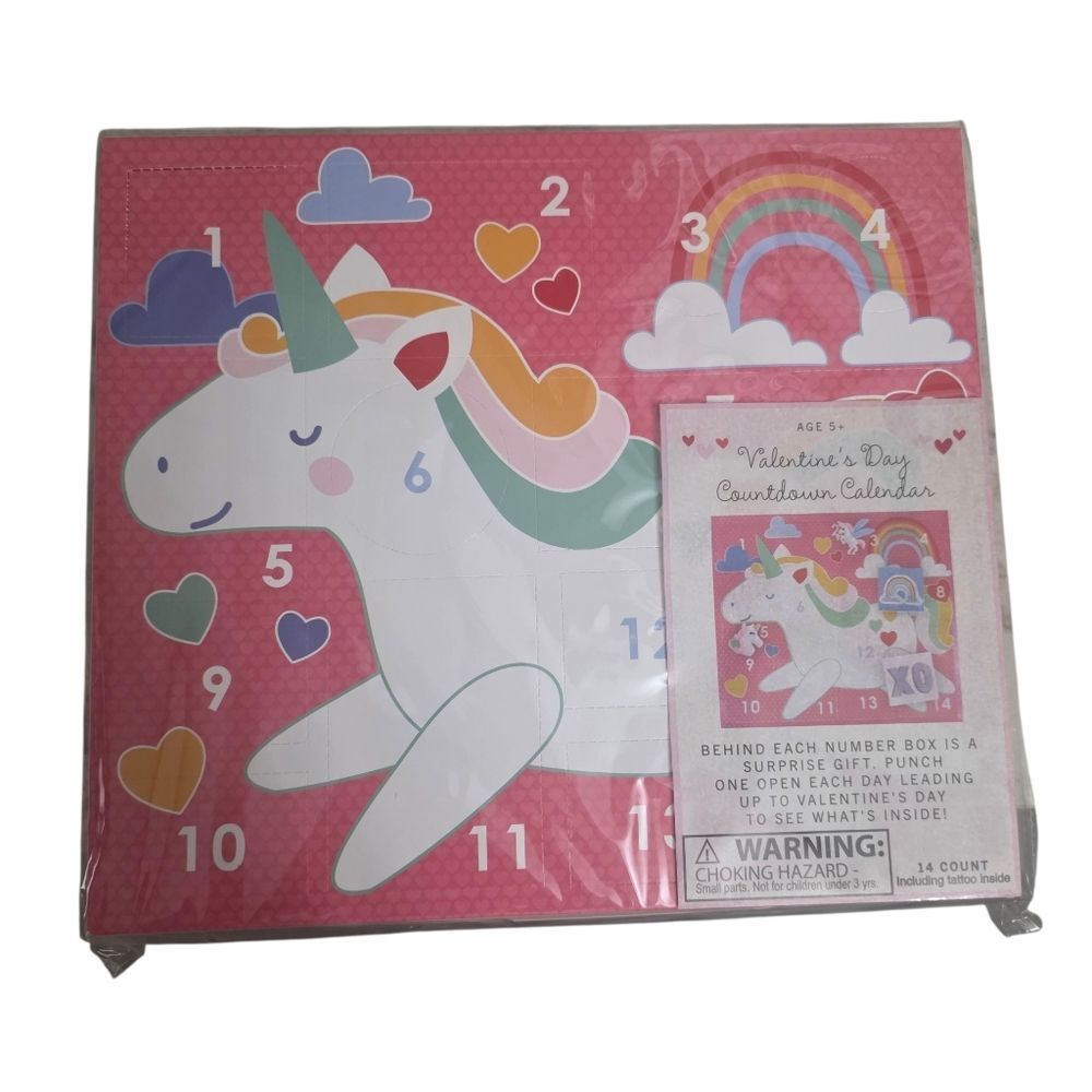 Pink Unicorn Valentine's Day Countdown Calendar